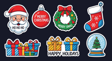 Festive Christmas Icons and Decorations - A Collection of Holiday Themed Graphics