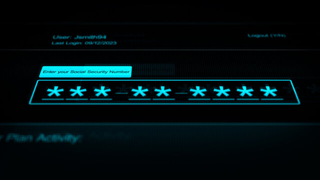 Cinematic Blue Social Security Number in Gov System