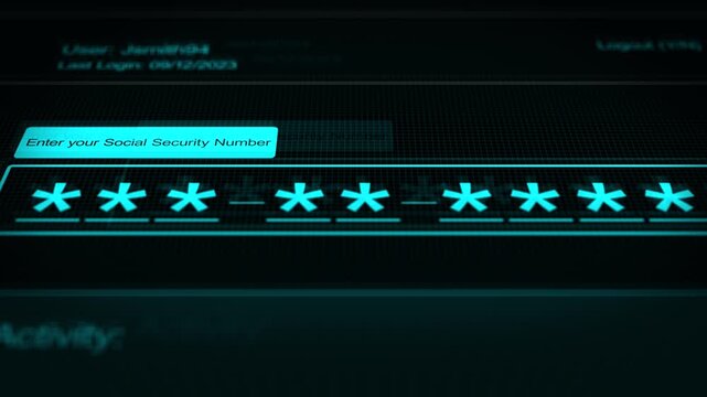 Cinematic Blue Social Security Number in Gov System