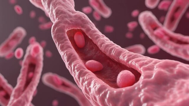 Microscopic view of tracheal cilia moving mucus