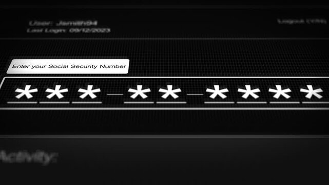  Social Security Number Interface Skating Across Camera