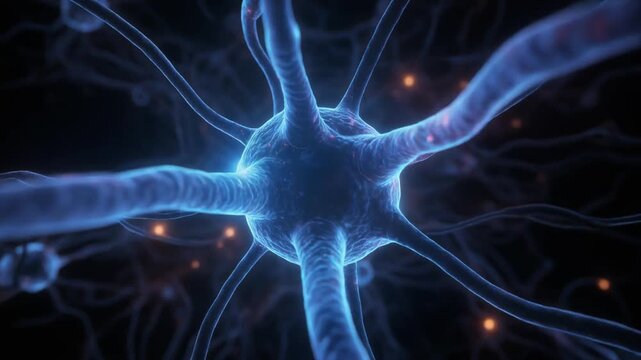 Close-up of a Neuron Exploring the intricate structure and function of brain cells