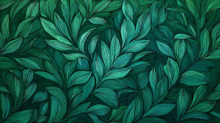 Lush green foliage abstract pattern leaves
