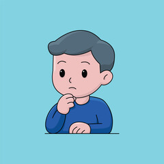 Cute Cartoon Boy Working on a Laptop &ndash; Digital Illustration