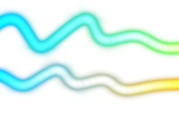 Neon glowing curved wavy lines color wave overlay PNG background. Abstract glowing neon color flow gradient shape cutout on transparent background. Futuristic neon blurred light leaks or light beams.