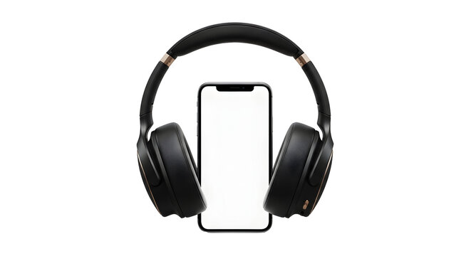 High-quality headphones and a smartphone, perfect for enjoying music and digital content