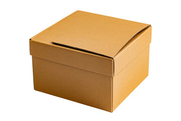 Sturdy cardboard storage box with lid partially open, perfect for organization and shipping needs.