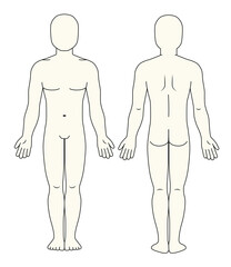 Boys fashion figures illustration vector mockup template technical flat design.