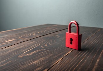 A red padlock. preservation of secrets, information and values. Protection, insurance and hacking attack concept.