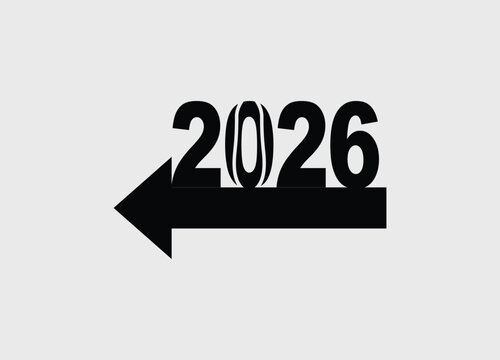 Symbolic depiction of the year 2026 pointing backward offering a reflective moment towards the past