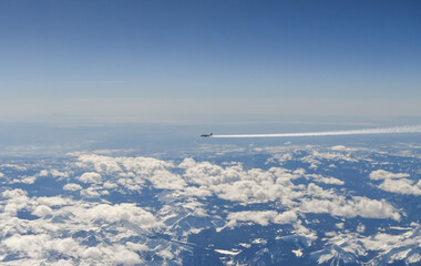 airplane in the clouds