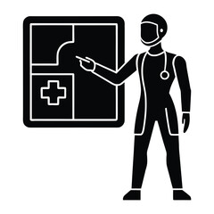 AI Assisted Doctor Silhouette with Virtual Interface