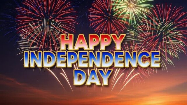 Happy Independence Day Fireworks Celebration - A Patriotic Spectacle.