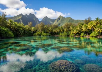 Clear Green Lake in Tropical Forest