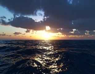 A sunset over the sea