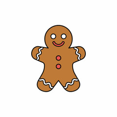Adorable gingerbread man cookie with icing christmas holiday baking icon for festive seasonal treat bakery dessert or children celebration branding