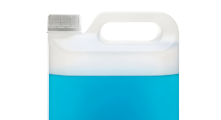 Clear plastic container filled with blue liquid, representing cleanliness and hygiene