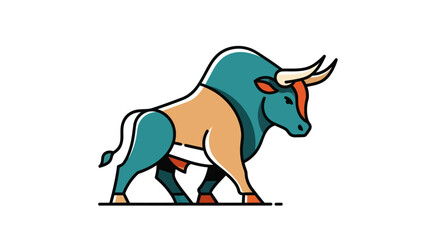 Stylized bull illustration vector isolated on white background symbol