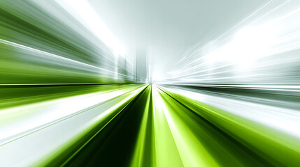 Streaking green and white light trails abstract motion background speed