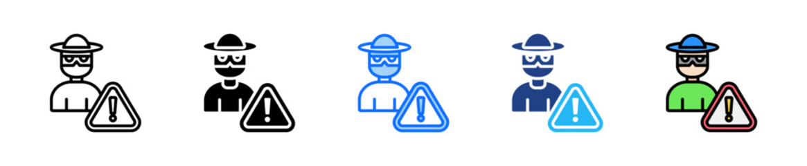 Payment Fraud Alert Icon Set Multiple Style Collection