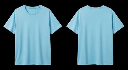 T-shirt light blue blank front and back