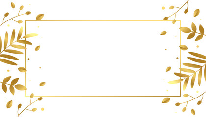 premium frame with golden leaves and text space