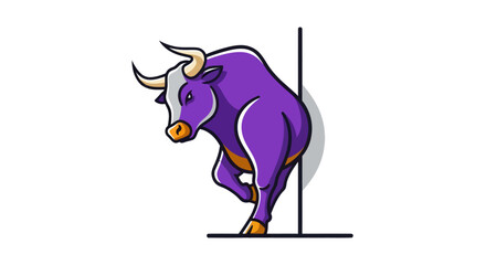 Stylized illustration of a powerful bull with horns and a dynamic pose