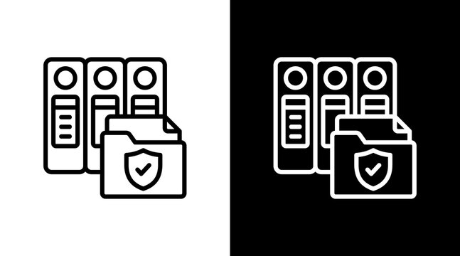 Document Archive With Icon Set Design	