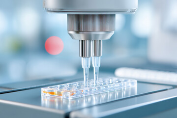 マイクロプレートに液体を分注する自動ピペッティング装置