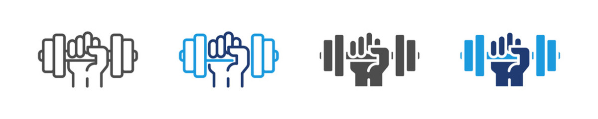 strengthening  icon set multiple style