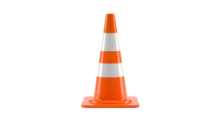 Orange and white traffic cone for safety and guidance in construction zones and traffic control
