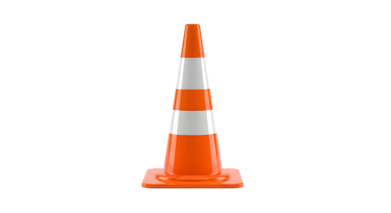 Orange and white traffic cone for safety and guidance in construction zones and traffic control