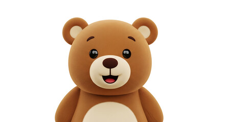 Fototapeta premium BEAR 3d happy kawaii character animal cute cartoon for kids white background