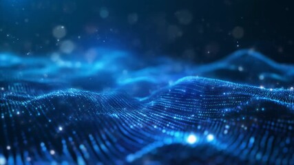 beautiful abstract wave technology background with blue light digital - Powered by Adobe
