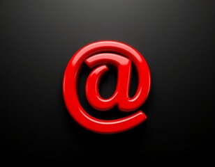 Fototapeta premium Red 3D Email Symbol Icon for Internet Communication