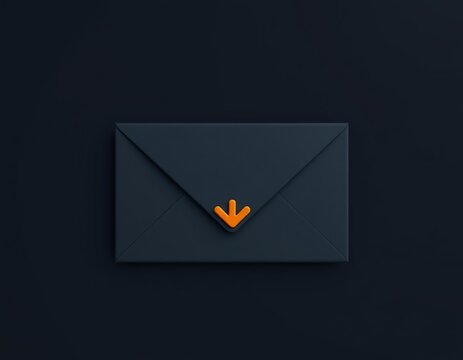 A 3D mail envelope icon, a white email symbol for web communication and contact, isolated on a black background - Powered by Adobe