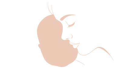 Minimalist mother and baby vector illustration depicting love and care