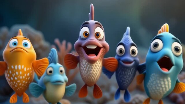 Expressive Fish Portraits - Close-up Animated Sea Life