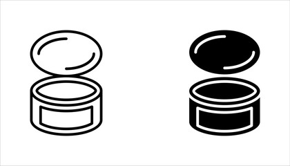 canned food icon set, open tin can icon. vector illustration on white background