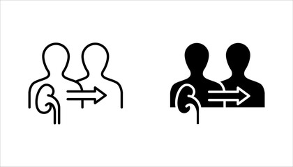 Human organ transplantation icon set. caldiology transplantation concept, human organ donation, vector illustration on white background