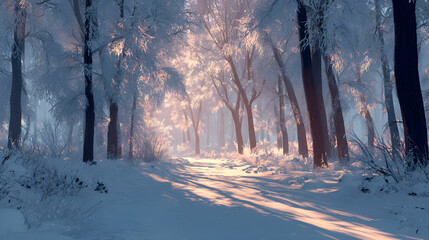 sunrise in the forest