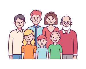 Big happy multi-generational family siblings relatives portrait