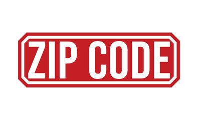This red zip code information stamp is displayed on a crisp clean white background