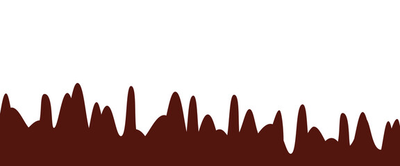 Abstract brown drip border design with irregular wavy silhouette on a clean white background, perfect for frames, banners and creative layouts.
