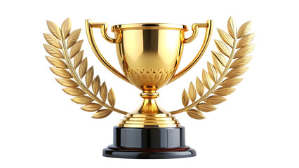 Golden trophy with laurel wreath, a symbol of success