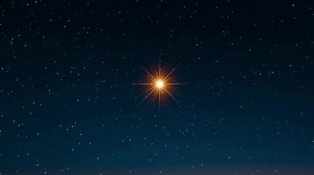 The appearance of the first star in the night sky. The sign of the birth of the son of God. The Nativity of Jesus. The Star of Bethlehem. Christmas Eve.