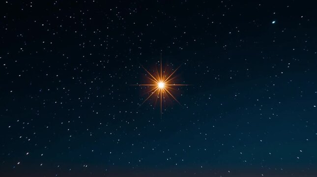 The appearance of the first star in the night sky. The sign of the birth of the son of God. The Nativity of Jesus. The Star of Bethlehem. Christmas Eve.
