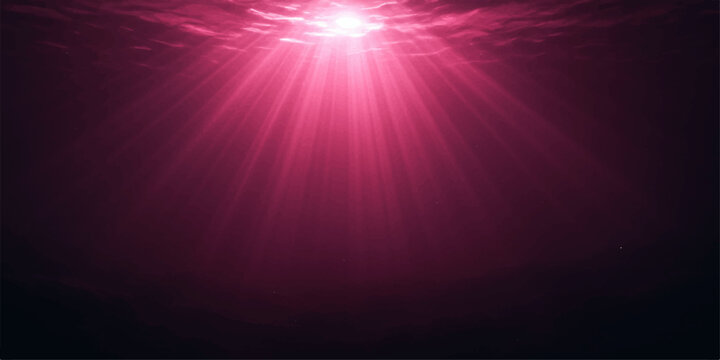 Abstract blue background with a bright, glowing starburst and laser rays shining in space