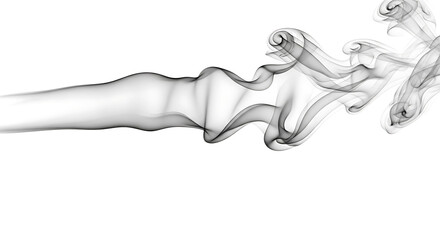 Minimalist Abstract Smoke Trails Representing Air Movement in Clean White Space