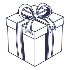 A gift box with ribbon in vector format